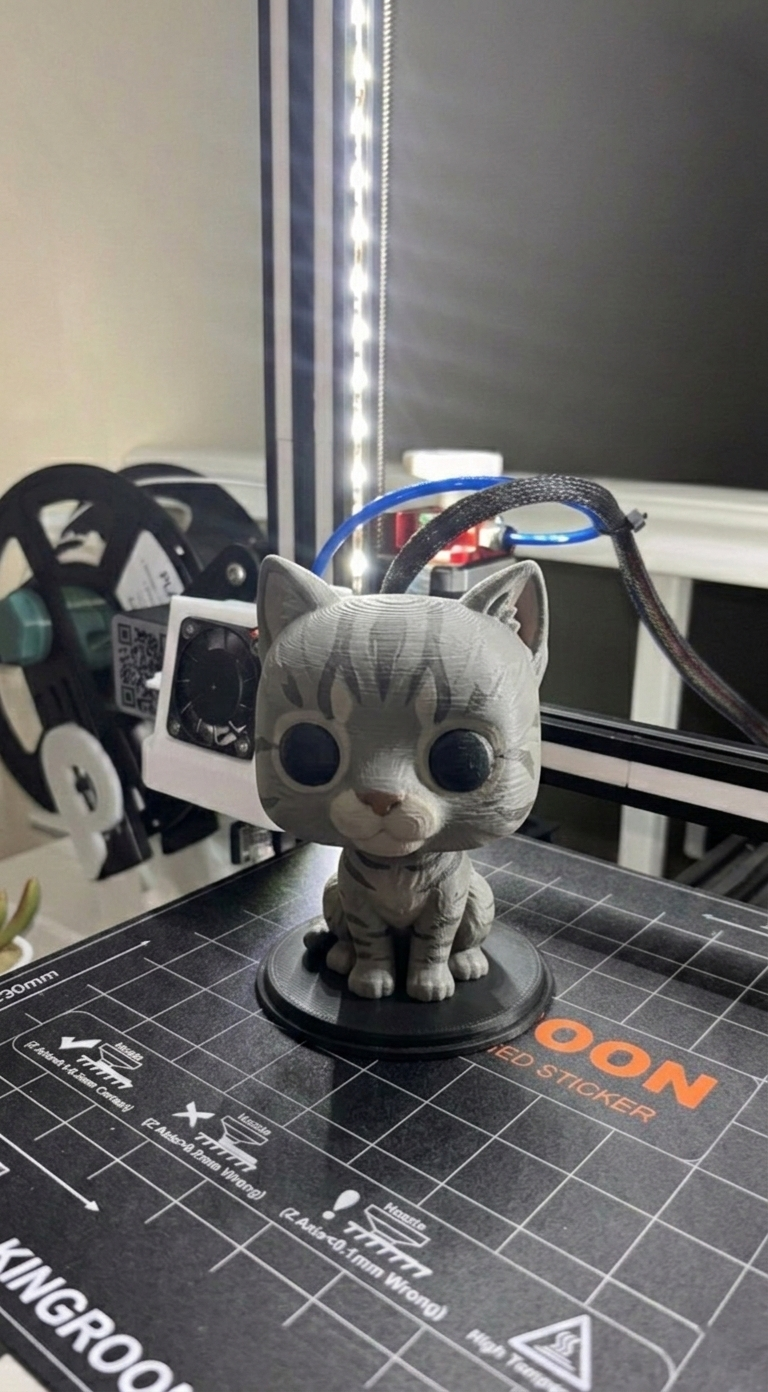 Figura Funko Pop de gato pintada a mano Aura 3D