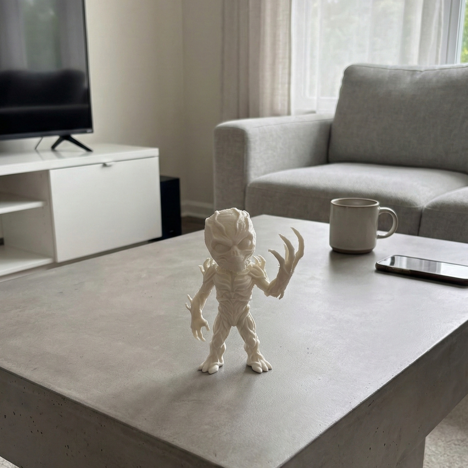 Figura Vecna de Stranger Things en salón del cliente Aura 3D
